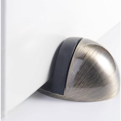 Mute Non-punch Stainless Steel Door Stopper Bedroom Floor Mounted Door Plug Furniture Anti-bump Gate Resistance Door Stop