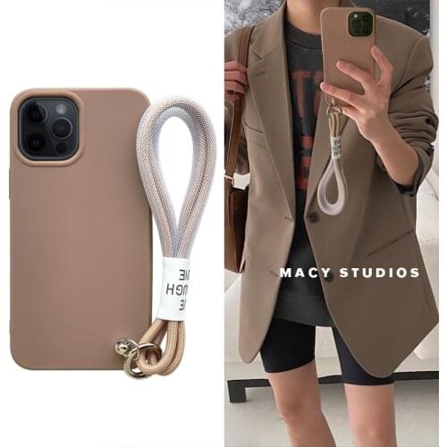 INS Lanyard Strap Chain Phone Case For iPhone 13 12 11 Pro Max X XR XS 6S 7 8 Plus SE2 Case Luxury Hand Holding Soft TPU Cover