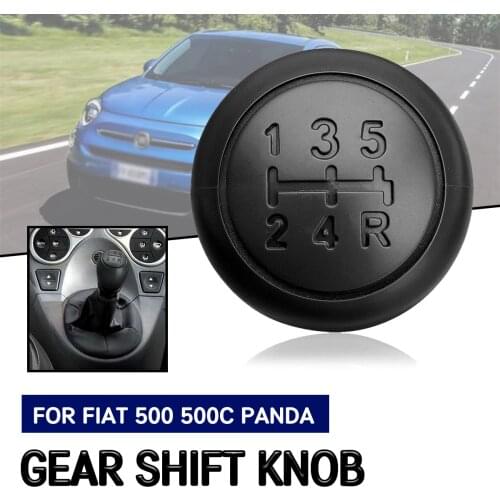 For Fiat 500 500c 2007-2013 Panda 2003-2012 Black Car 5 Speed Gear Shift Knob Manual Gear Lever Shifter Gaitor