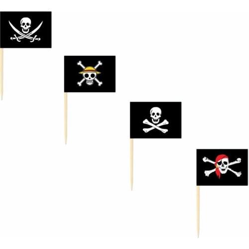 Pirate Jack Rackham Toothpick Flag Edward England 3.5X2.5CM Cake Topper Party Cupcake Wedding Lovely Baking Dessert Decorations