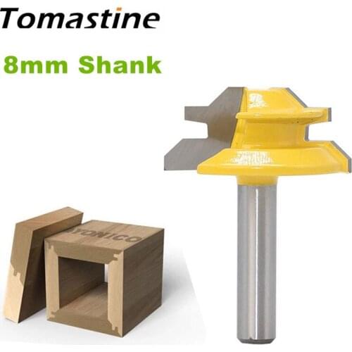 45 Degree 8mm Shank Lock Miter Router Bit Milling Joint Woodworking Cutter For Wood Woodworking Tools