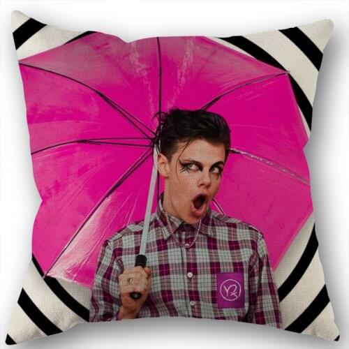 Custom Square Pillowcase Singer Yungblud Cotton Linen Pillow Cover Zippered 45x45cm One Sides DIY Gift Office,Home,Outdoor