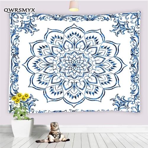 Ethnic Style Mandala Flower Pattern Tapestry Wall Hanging Living Room Bedroom Dorm Decor Wall Art Tapestries Home Decoration