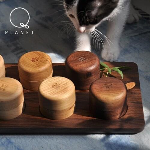 Pet cat and dog fetal hair collection keeps wooden box engraved name commemorates custom cat lovers creative gift