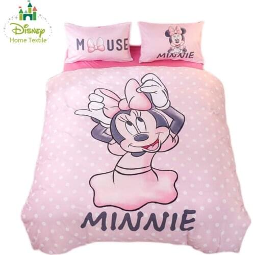 Pink Minnie Mouse Bedding set for Girls Bedroom Decor Single Size Comforters Duvet Cover Queen Bedlinens Polyester 3d printing