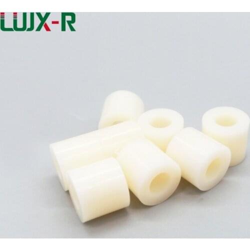 LUJX-R M5 OD11mm ID5.2mm ABS Round Spacer Ivory White Non-Threaded Hollow Standoff Plastic Round Washer H5/8/10/12/15/18/20/25mm