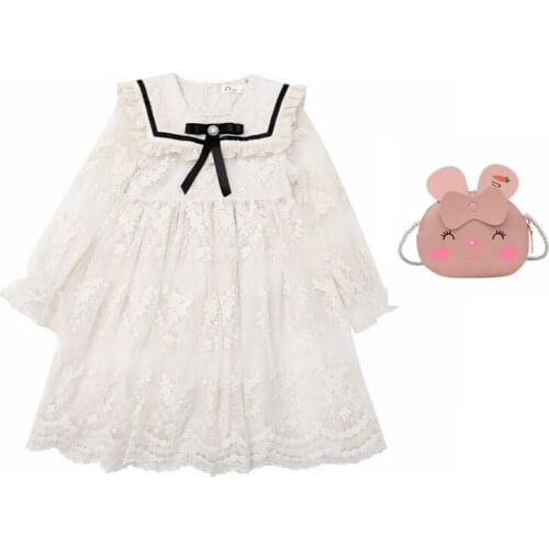 Lace Spring Girl Dress Princess Big Girls Dress Long Sleeve Party Birthday Ball Gown Girl Clothing for 4-12 Year
