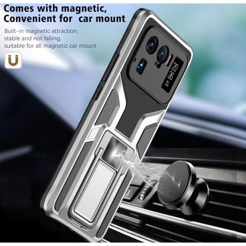 Magnetic Ring Holder Metal Armor Case for Xiaomi Mi POCO X3 Mi 11 Lite Mi 11 Ultra Car Mount Shockproof Cover for Xiaomi Mi 10 S