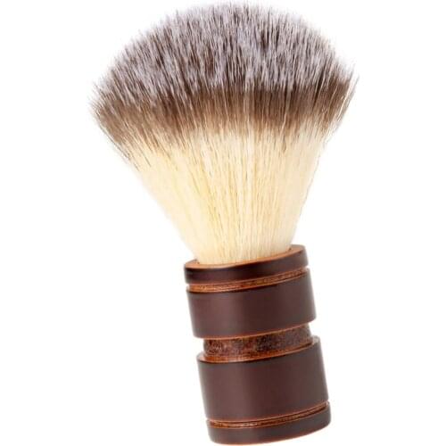 Men Professional Nylon Hair Beard Moustache Shaving Brush With Wooden Handle