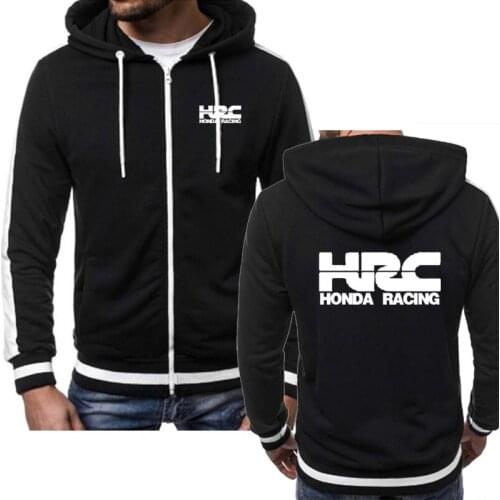 2021 NEW Men Hoodies HRC race motorcycle Car Logo Print Casual Long Sleeve Mens zipper Jacket Sweatshirts Man Hoody