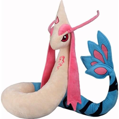 1pcs Japanese Anime Pokémon Pink Cartoon Milotic Plush Doll Stuffed Toy Cosplay Prop Home Decor Collection for Boy Girl Gifts 1p
