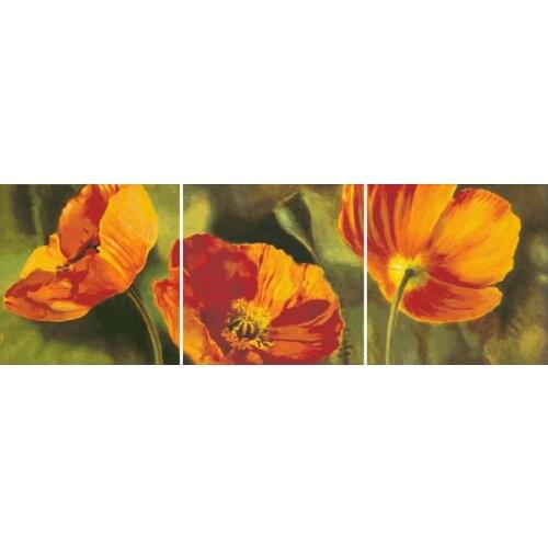 Poppy flowers cross stitch package big bloom 18ct 14ct 11ct cloth cotton thread embroidery DIY handmade needlework
