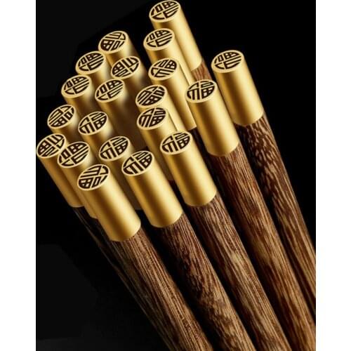 20 pairs of solid wood reusable paint-free wax-free high-end Japanese-style hotel household chopsticks set for foreigners