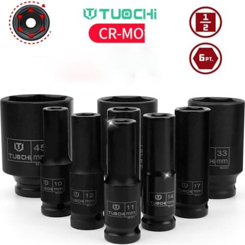 1/2" Drive Master Impact Socket Set CR-MO 6point Deep Impact Socket Key Metric Air Pneumatic Socket for Car Repair Tools