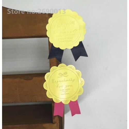 90pcs Lovely Golden badge Handmade For you Adhesive Kraft Seal Sticker for Baking Gift Label Stickers Funny DIY Gift