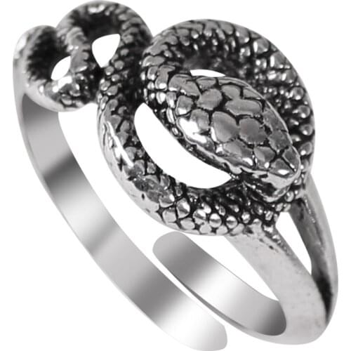 2020 New Fashion Men And Women Retro Punk Snake Ring Adjustable Opening Index Finger Anillos Men Rings Female Jewelry Gifts