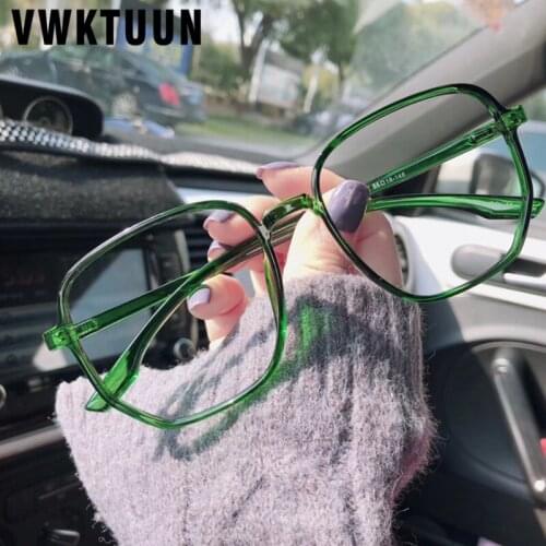 VWKTUUN Square Myopia Eyeglasses Frame For Women Polygon Glasses Frame Womens Reading Computer Glasses Anti Blue Light Glasses