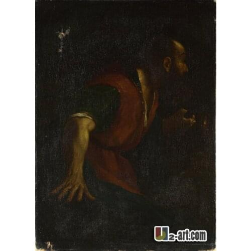 Canvas Prints ( Bearded Man holding a Lamp ) by Guercino classic oil painting reproduction prints on canvas Religion-018