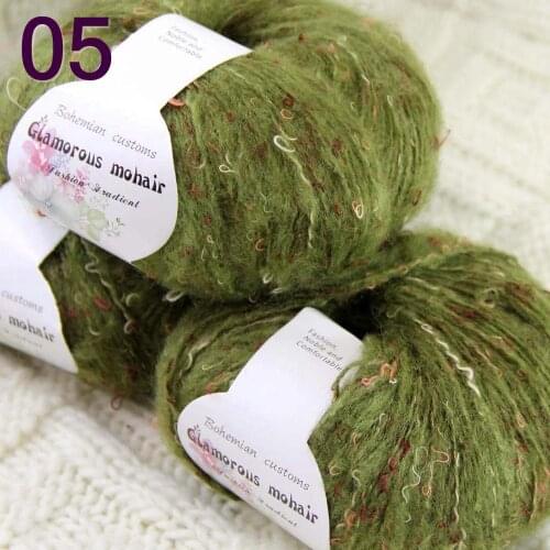 Sale 3SkeinX50gr Luxury Fluffy Soft NEW MOHAIR Shawls Hand Knit Crochet Yarn Green 825-05-3