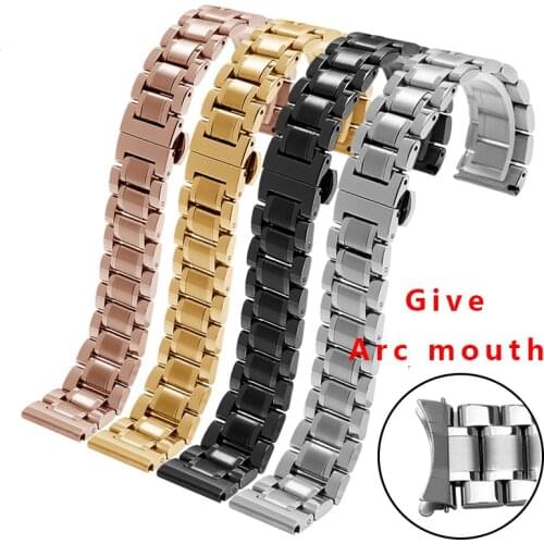 Stainless steel watch bands 12mm 14mm 15mm 16mm 17mm 18mm 20mm 21mm 22mm 23mm rose gold metal strap for Tissot