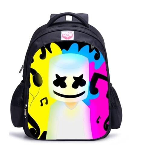 3D Printed Video Game DJ Marshmello Backpack Impostor Bag for Kids Sac A Dos Zipper Kindergarten Backpack Anime School Bags