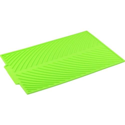 Gray/Green Kitchen Silicone Dish Draining Mat Pot Holder Placemat Silicone Table Mat Placemat Insulation Anti-Scalding Pad