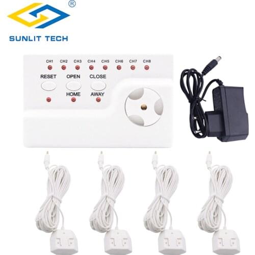 Water Leakage Warning Alarm System with 4pcs Sensitive Water Sensor and 1pc Water Leak Alert Control Unit for Home Security