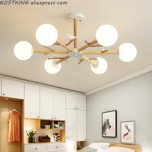 Nordic Chandeliers For Living room Bedroom Kitchen Glass Led Chandelier Lighting Bird deco Lamp Modern
