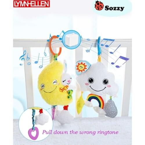 Sozzy music box Multifunctional Baby Toys Rattles Soft Cotton Infant Pram Stroller Car Bed Rattles Hanging Animal Plush Toys