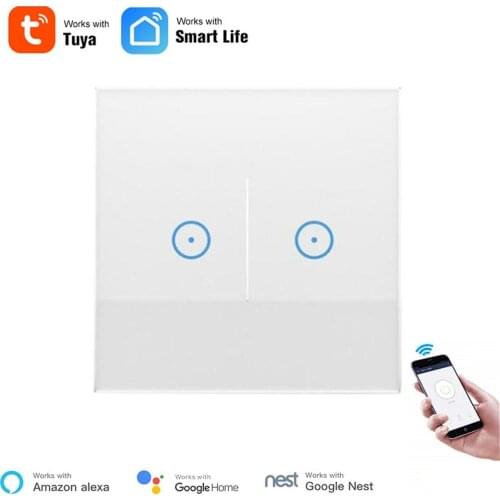 EU Standard 1/2/3 Gang WiFi Smart Switch Remote Control Alexa Voice Control Timer Schedule For Home Automation Alexa Compatible