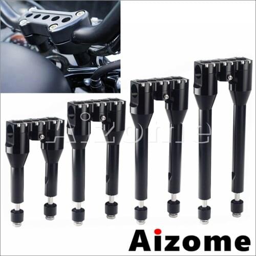 Universal 1-1/2" 38mm Handlebar Clamp one-piece Top Mount Straight Risers For Harley most Dyna Street Bob Softail Sportster XL