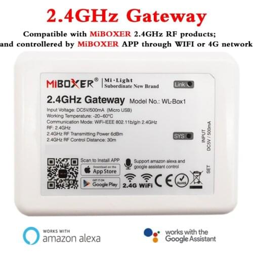 WL-Box1 2.4GHz Gateway wifi Controller can Smart phone APP/alexa/Google Assistant voice control MiBOXER 2.4GHz RF series product