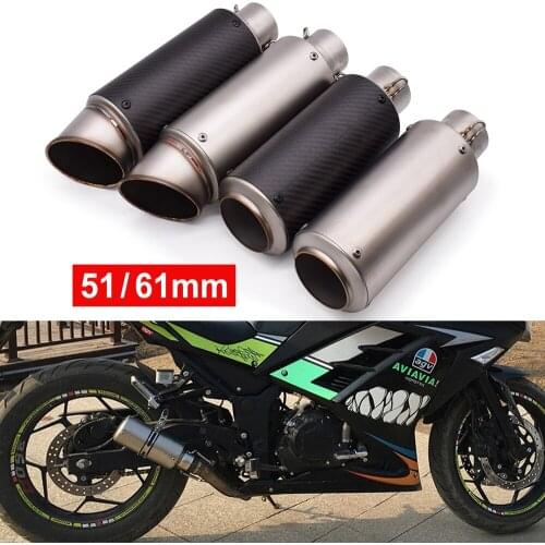 51mm 61mm Motorcycle Pipe Exhaust With DB killer Exhaust Pipe Muffler For Kawasaki zx 11 ZX1100 ZX7R ZX9 ZX6 ZX9R ZXR400 ZZR600