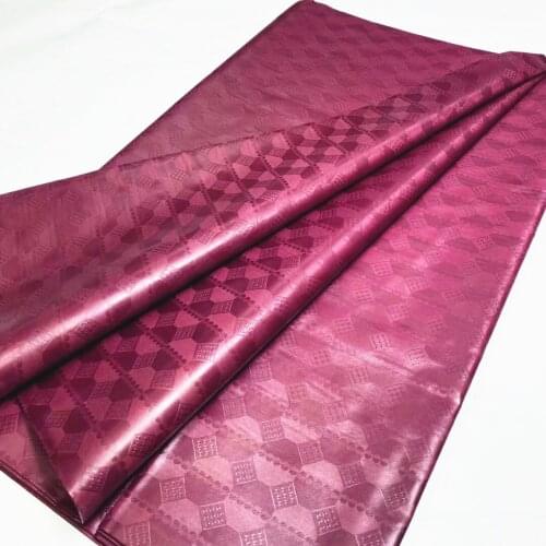 High Quality Red Wine Real Bazin Riche Fabric 5yards Guinea Brocade 100% Cotton Nigeria Garment Cloth FO703-3
