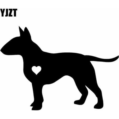 YJZT 12CM*8.5CM Bull Terrier Car Sticker Car Window Decoration Black/Silver C2-3157