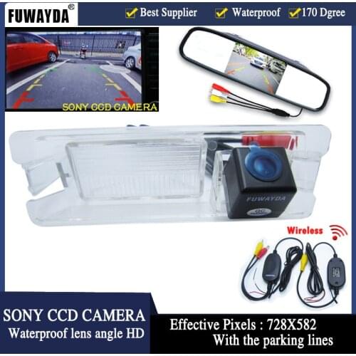 FUWAYDA 4.3"TFT LCD Car Rear View Mirror Parking Monitor + CCD Car rear view Camera for Nissan March Renault Logan Sandero