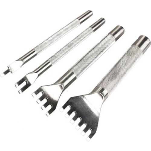 1 2 4 6 prong Pro-Stitch diy leather punch tool leather Stainless Steel Flat Chisel Leather Craft Tools Hole Punch Tool Kit