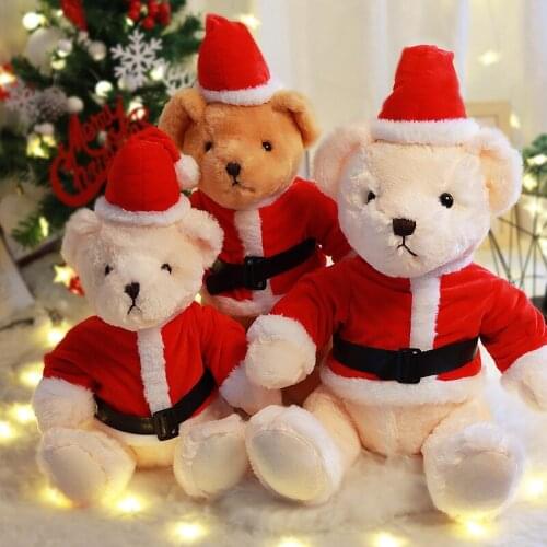 1PC Super Soft New Fashion Lovely Teddy Bear Plush & Stuffed Cute Xmas Bear Birthday Party Christmas Gift Baby Dolls For Kids