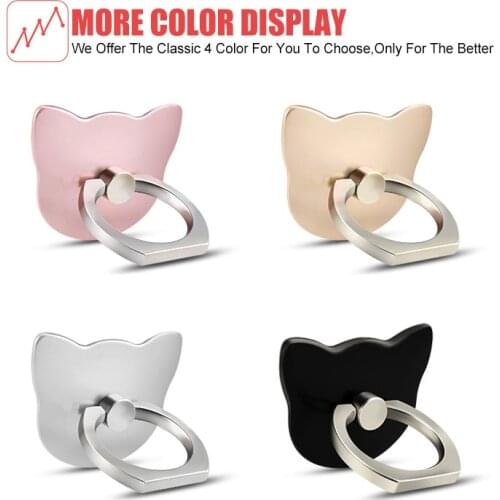 10 pcs/lot 360 Degree Cat Ear Finger Ring Mobile Phone Stand Holder Mount Support for IPhone IPad Samsung Xiaomi All Smart Phone