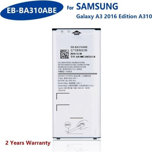 100% Genuine EB-BA310ABE Battery For Samsung GALAXY A3 2016 Edition A310 A5310A A310F SM-A310F A310M A310Y 2300mAh New Batteries