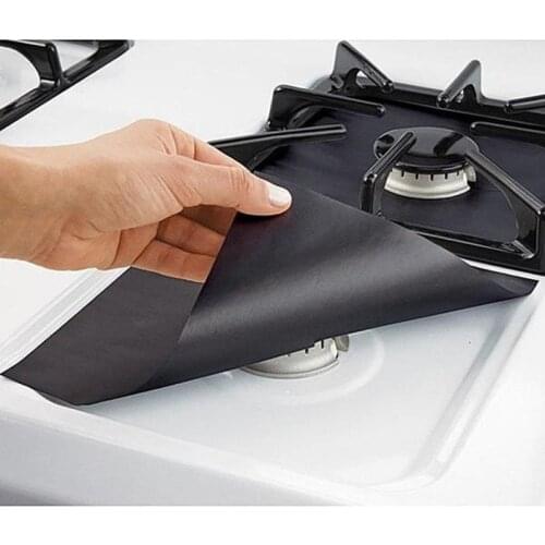 2Pc Anti-fouling Gas Stove Protective Pad Kitchen Mat Gas Stove Top Burner Protective Cover Cleaning Pad Bush Kitchen Accessorie