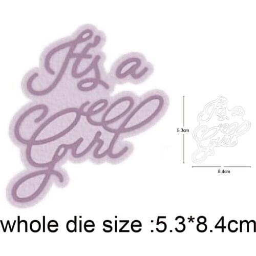 2020 New Metal Dies Words Its a Girl cutting dies and stamps DIY Scrapbooking Stencils dies Album Cards Making Embossing dies