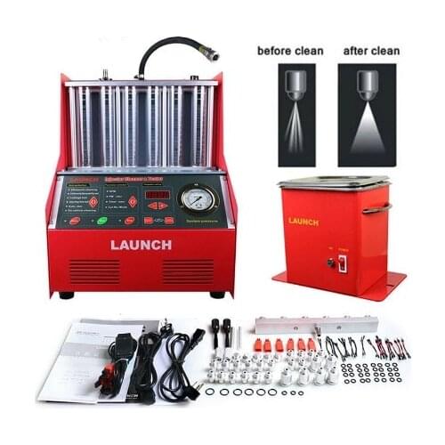 220V Original Launch CNC602A fuel injector cleaner tester cnc-602a 6jars Injecting flow test Ultrasonic cleaning