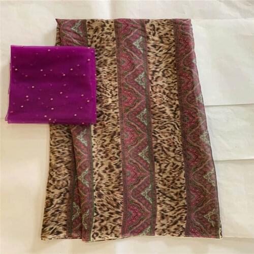 5 + 2 yards High quality African 100% Silk Chiffon Lace Fabric For Women Dress Soft And Comfortable Printed Silk Fabric!LXF12283