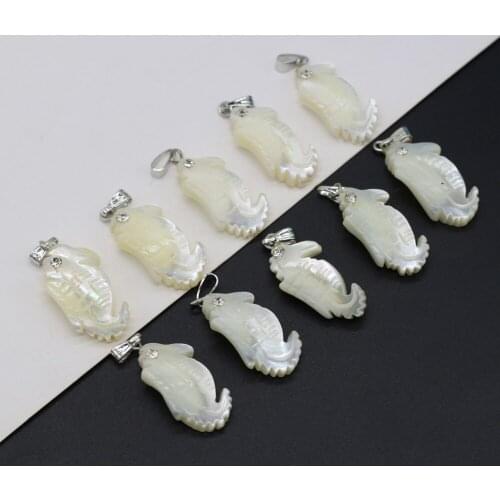 5PCS 2021 New Natural Freshwater Shell White Seahorse Shape Pendant Making DIY Fashion Necklace Earrings Jewelry Decoration Gift