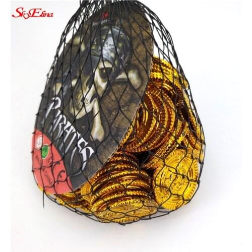 50/100pcs Pirate Treasure Plastic Coin Props Gold Skull Coin For Halloween Party Cosplay Props Kids Party Toys Treasure Coins6Z