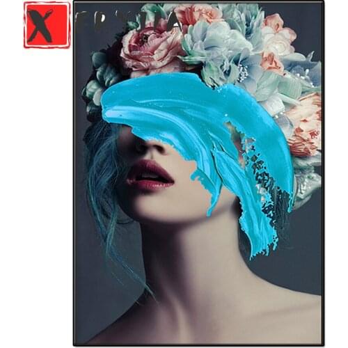 5D diy Diamond Painting Full Diamond Head Woman Wearing Flowers Diamond Cross Stitch Mosaic Diamond Art European Home Decoration