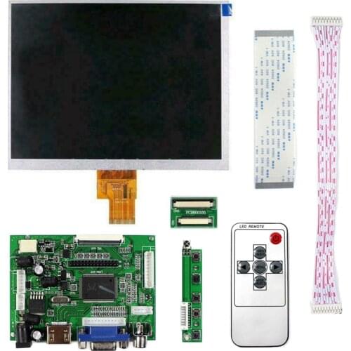 8 Inch HJ080IA-01E / HE080IA-01D 1024x768 LCD Screen Display with VGA + HDMI-Compatible Driver Controller Board Kit