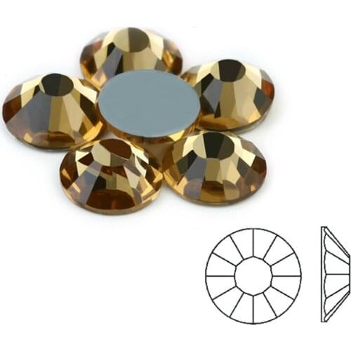 AAAAA Top Quality Super Bling SS4~SS30 Lt Co Yellow Hot Fix Stone Beads Flatback Iron On Hotfix Strass Rhinestone