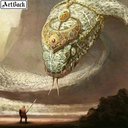 5d diy diamond painting big snake animal portrait full square american singer picture diamond embroidery crafts 50x50cm